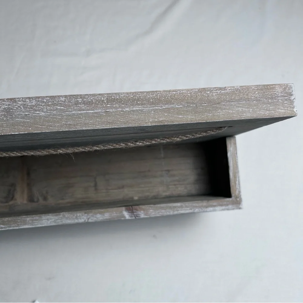 Rustic Brown Welcome Wall Decor with Hooks and Storage 16x10 and 4 deep